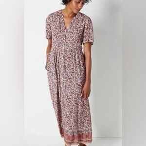 🆕 J. Jill Pink Desert Floral Button-Down Maxi Dress XL Brand New with Tags